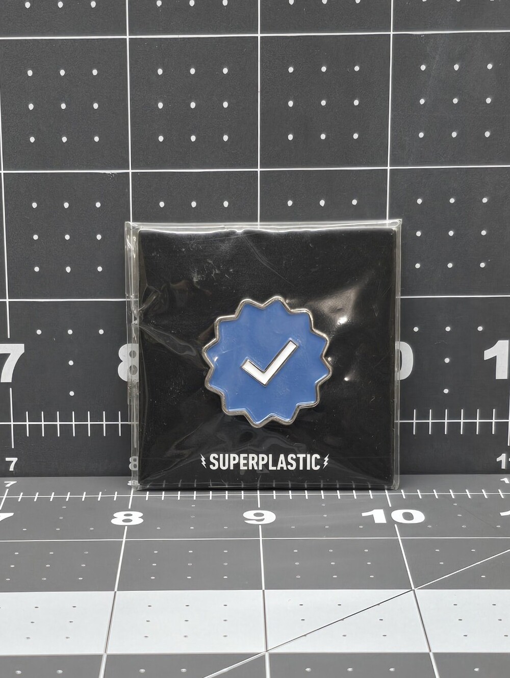 Blue Checkmark Enamel Pin - - Picture 2 of 4